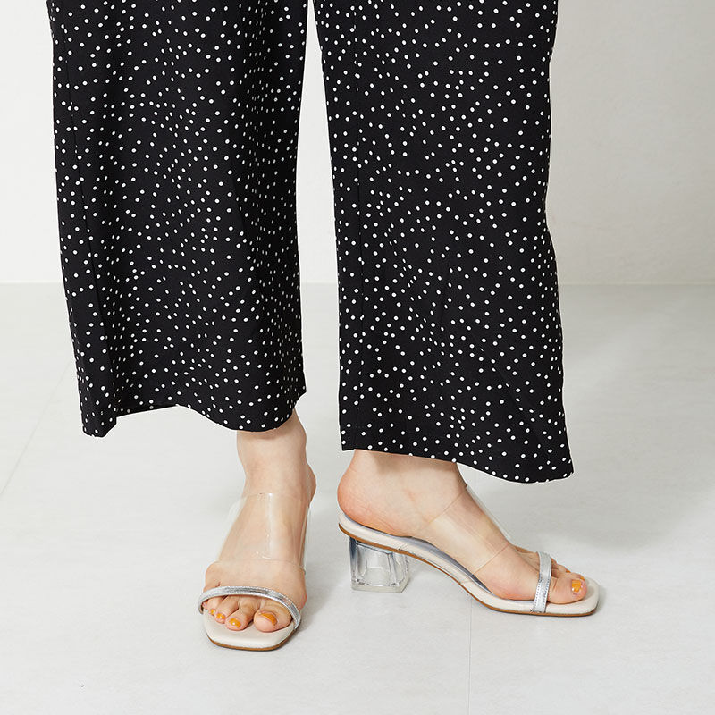 ORiental TRaffic「【アウトレット価格】異素材クリアヒールミュールサンダル/31236」|サンダル|