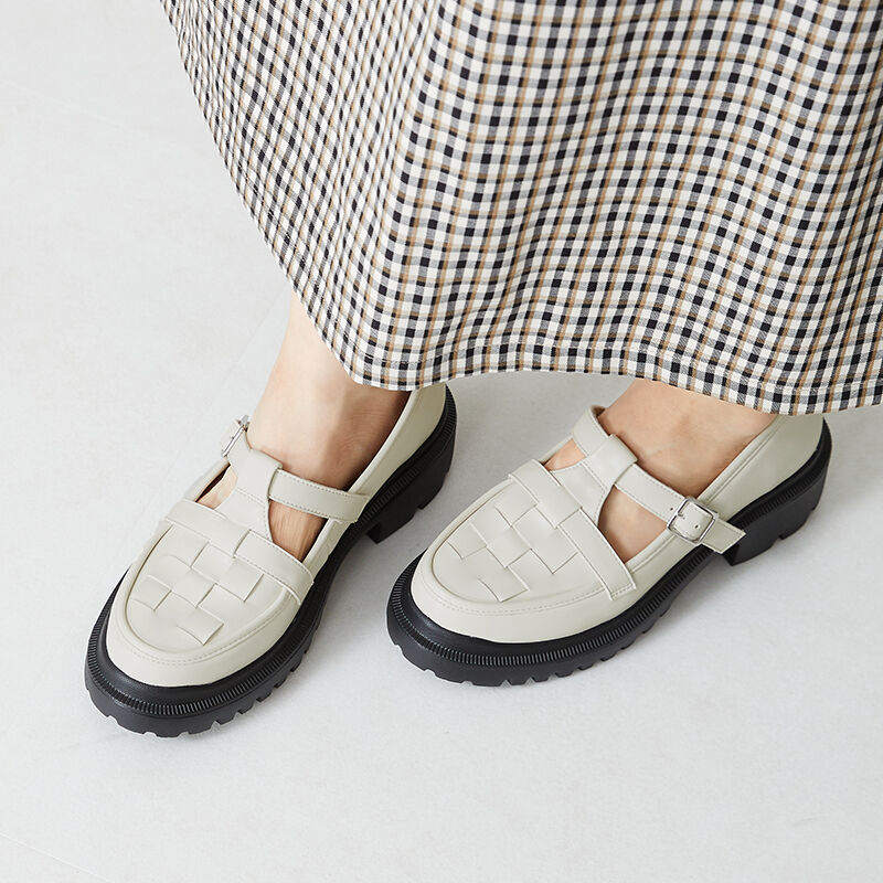 ORiental TRaffic「編み込みTストラップシューズ/31306」|パンプス|