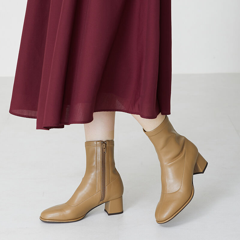 ORiental TRaffic「ラウンドトゥストレッチブーツ/31425」|ショートブーツ|