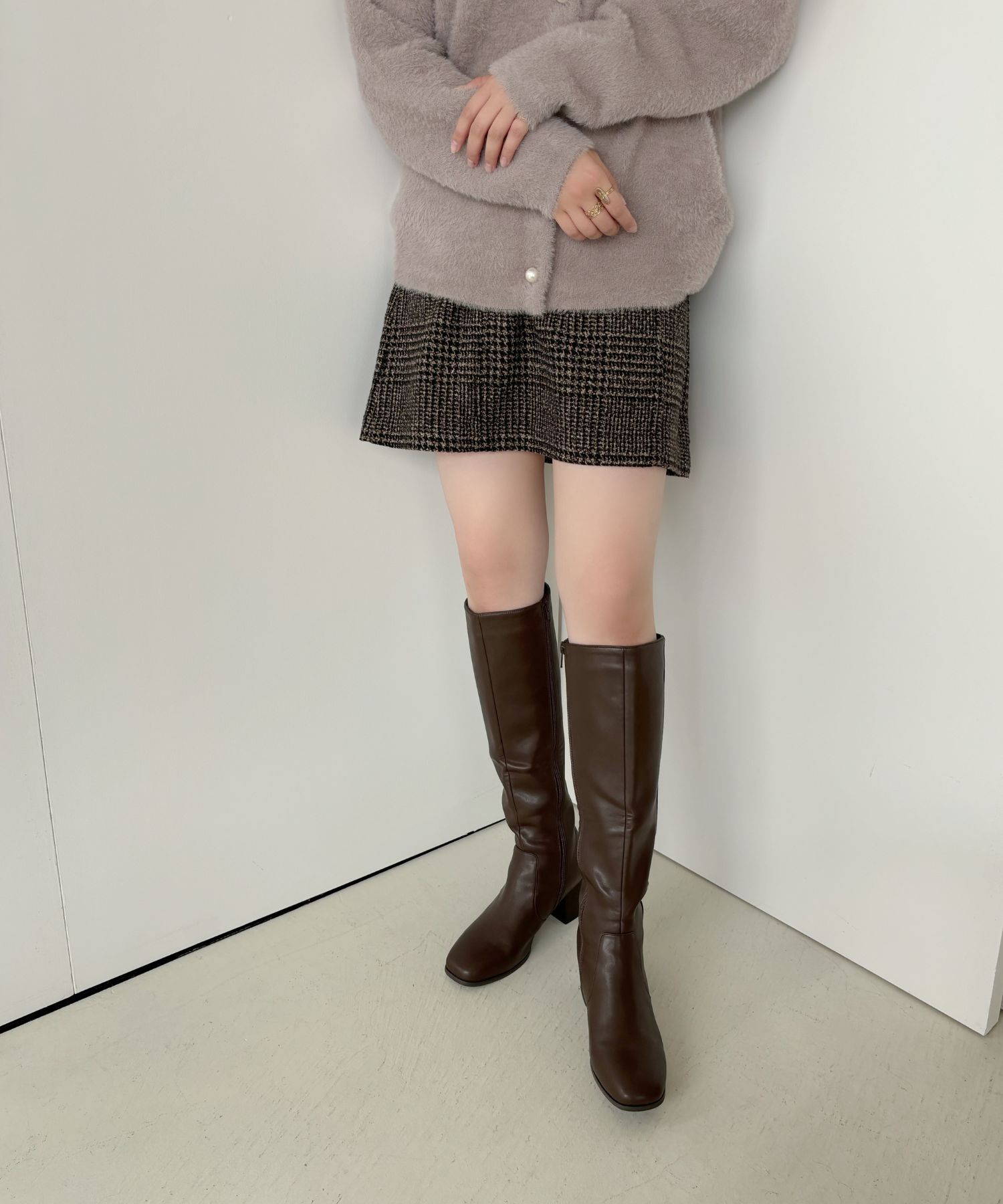 ORiental TRaffic「スクエアトゥヒールロングブーツ/31503」|ロングブーツ|