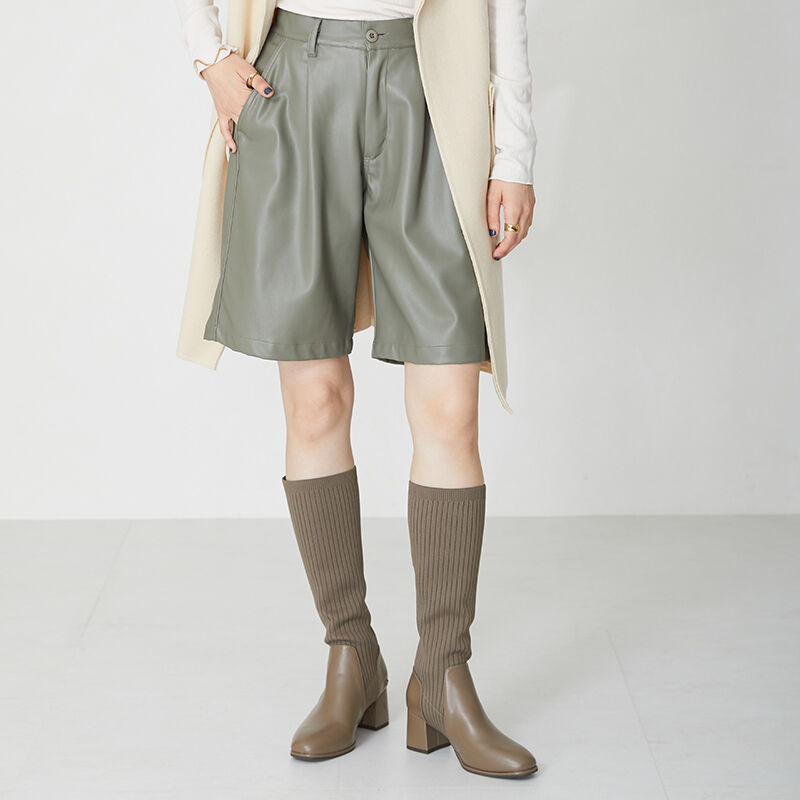 ORiental TRaffic「ニット ロング ヒール ブーツ /31509 太ヒール ヒール6ｃｍ」|ロングブーツ|