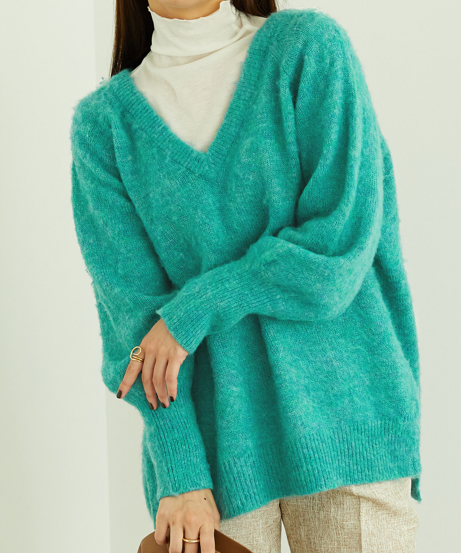 ORiental TRaffic「メランジVネックニットプルオーバー/MO33N06」|ニット・セーター|