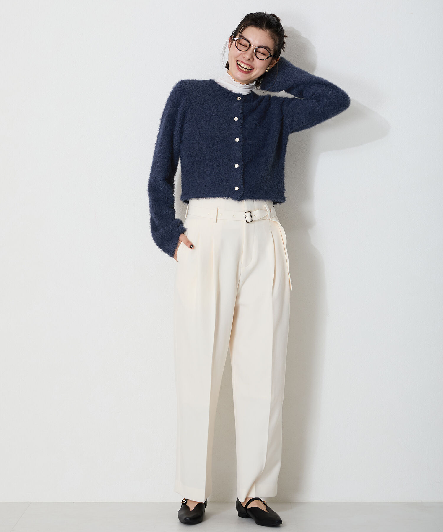 ORiental TRaffic「クロップドシャギーニットカーディガン」|ニット・セーター|