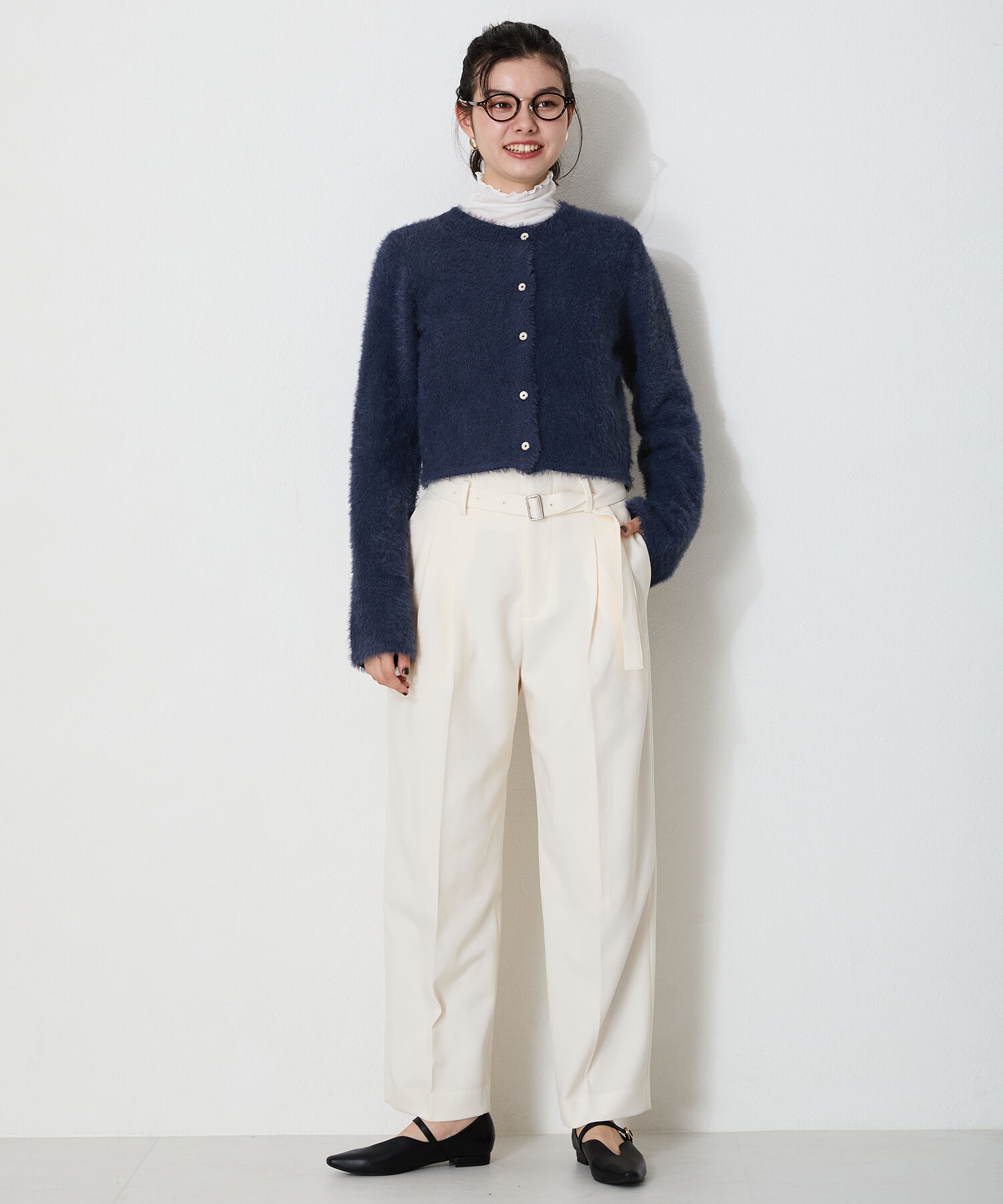 ORiental TRaffic「クロップドシャギーニットカーディガン」|ニット・セーター|