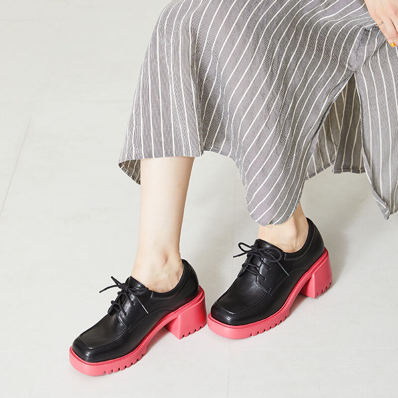 ORiental TRaffic「カラーソール厚底レースアップシューズ/41103」|パンプス|BLACK