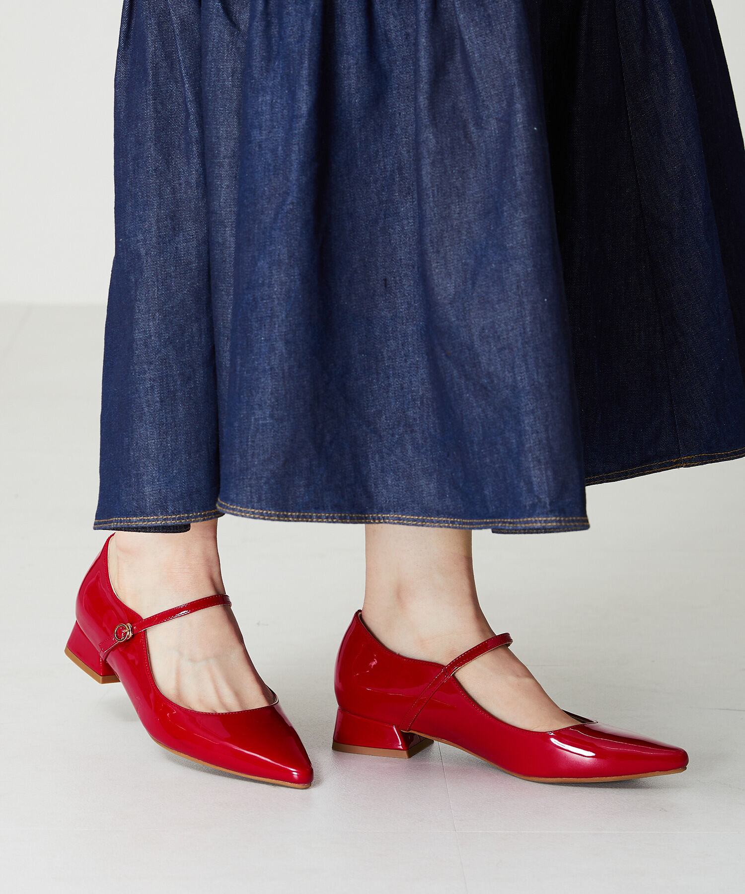 ORiental TRaffic「ストラップ変形ヒールパンプス/41114 パンプス」|パンプス|RED