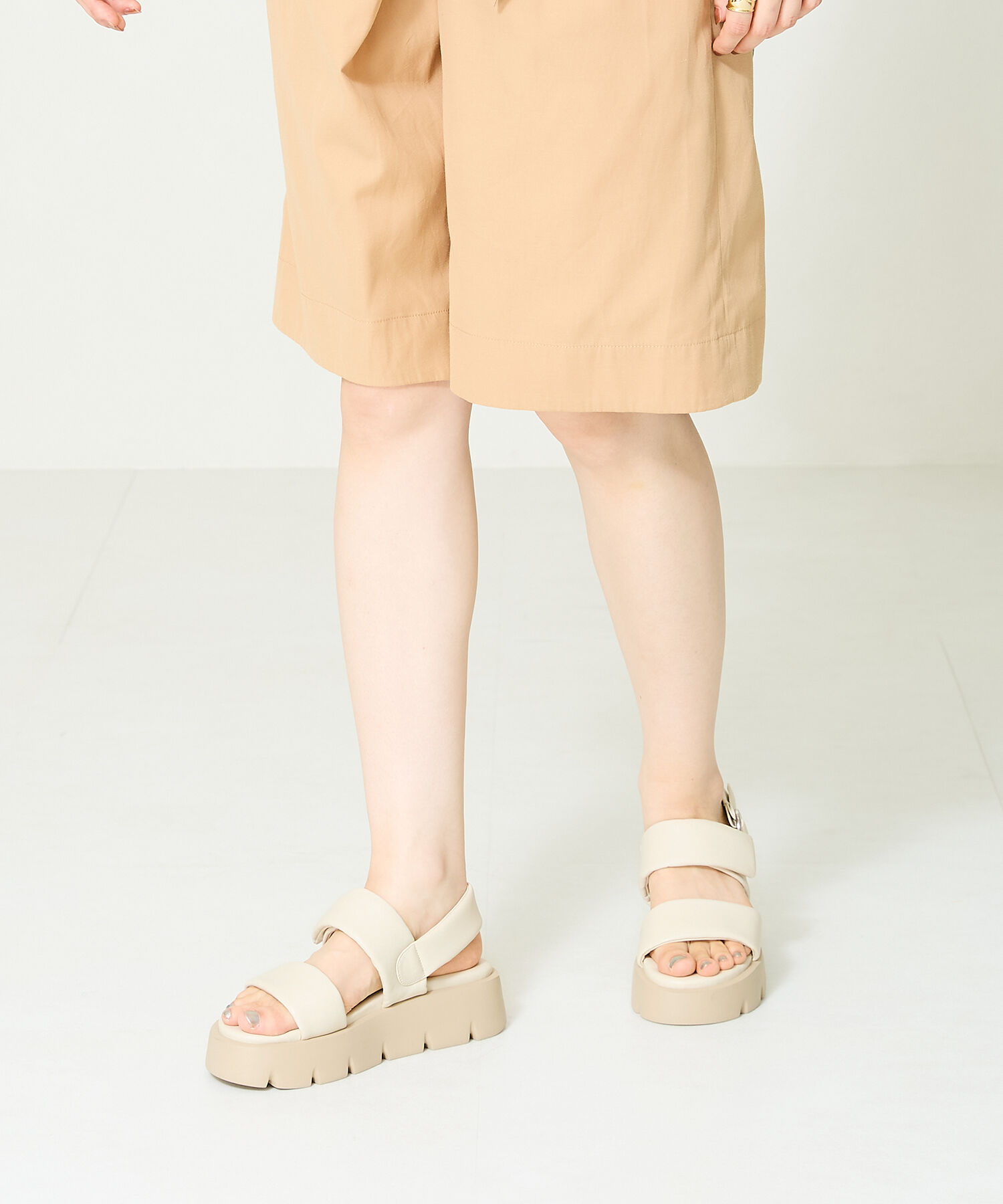 ORiental TRaffic「パデットダブルベルト厚底サンダル/41204」|サンダル|