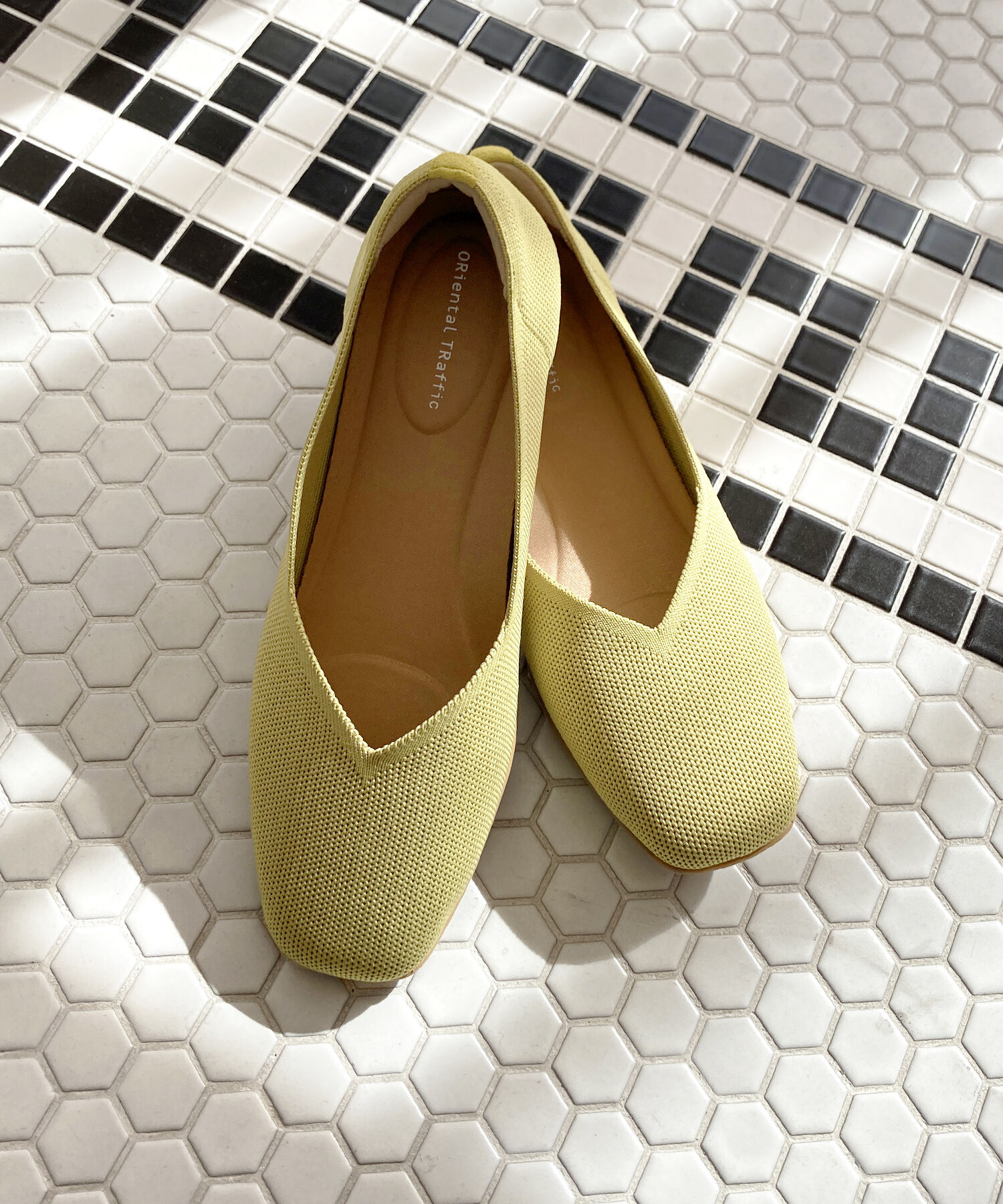 ORiental TRaffic「【洗濯OK】 ニット パンプス /R-3215 軽量 フラット ニット 通気性 柔らかい」|パンプス|GREEN