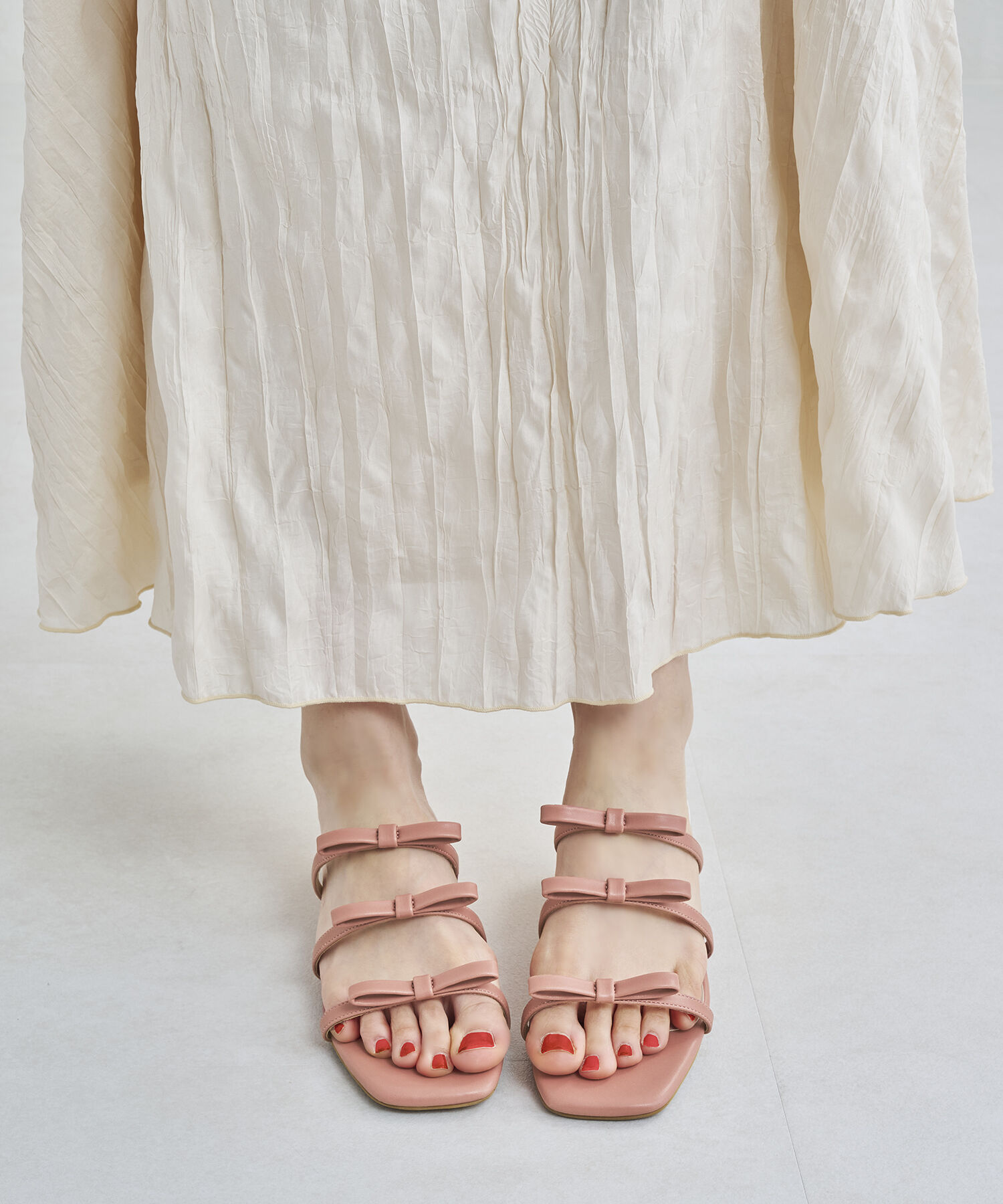 ORiental TRaffic「リボンストラップフラットサンダル/41247」|サンダル|PINK