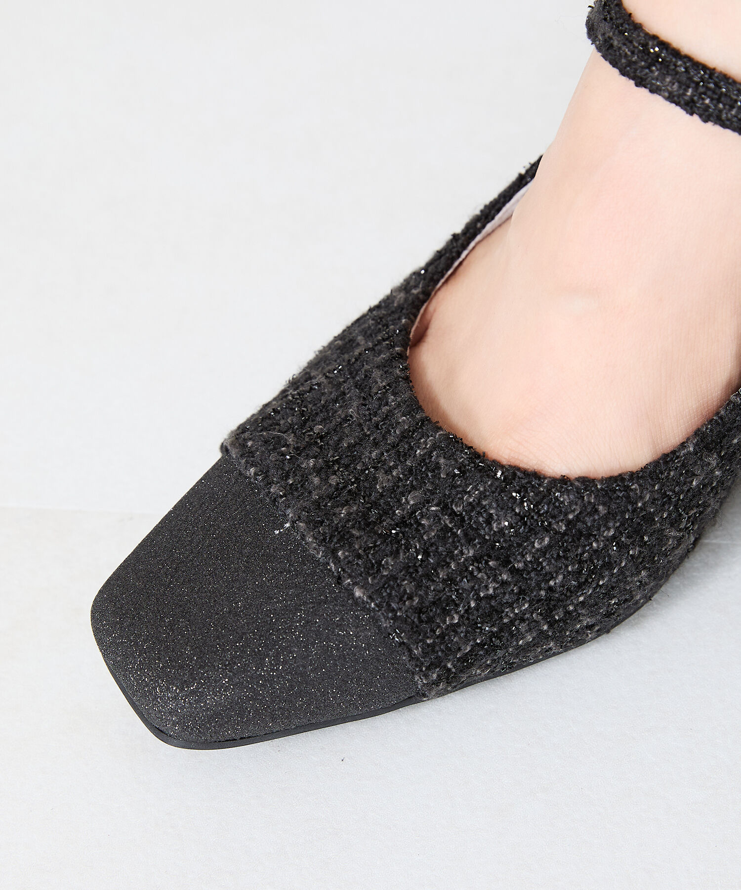 ORiental TRaffic「ツイード切替ワン ストラップパンプス /41309」|パンプス|