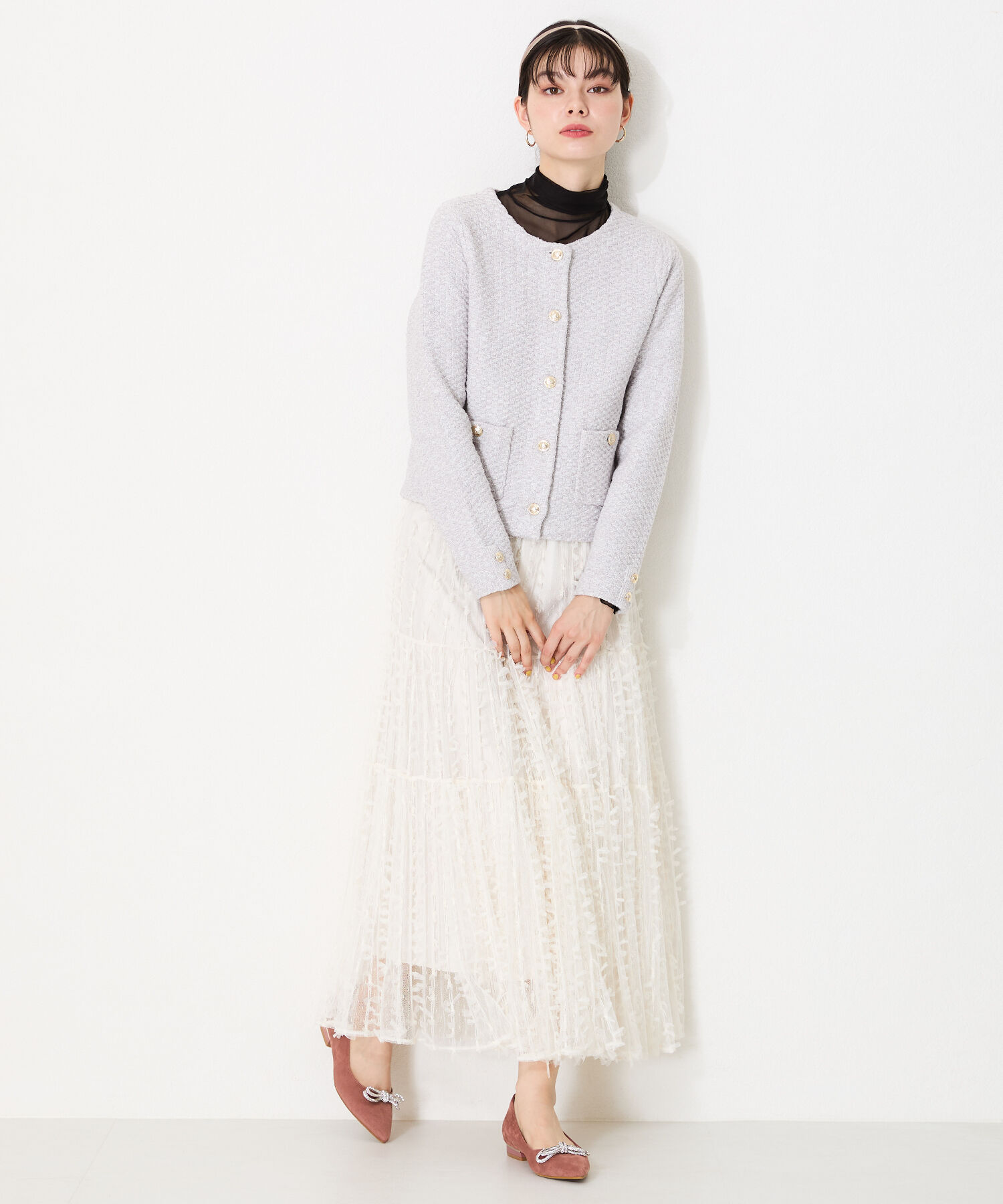 ORiental TRaffic「【トレンド】ビジューリボンフラットパンプス/41310 人気 トレンド パンプス 売れてる 上品」|パンプス|