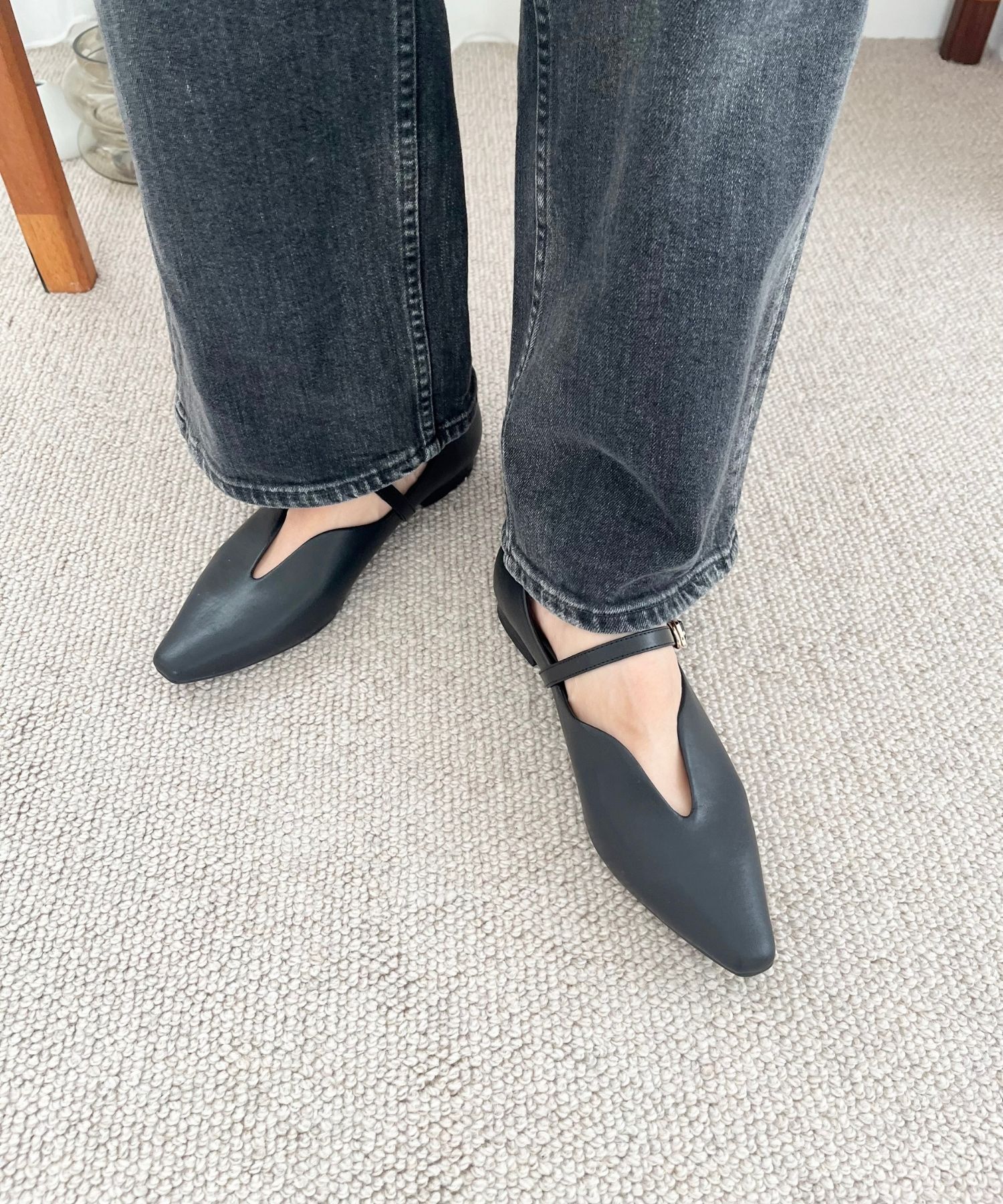 ORiental TRaffic「ベルト デザイン フラットパンプス /45302  ベーシック  シンプル ストラップパンプス」|パンプス|