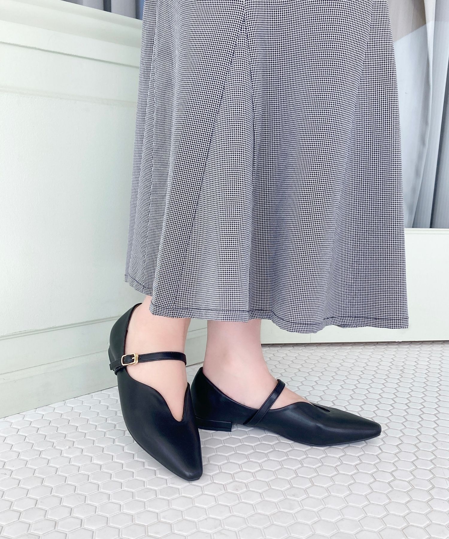 ORiental TRaffic「ベルト デザイン フラットパンプス /45302  ベーシック  シンプル ストラップパンプス」|パンプス|