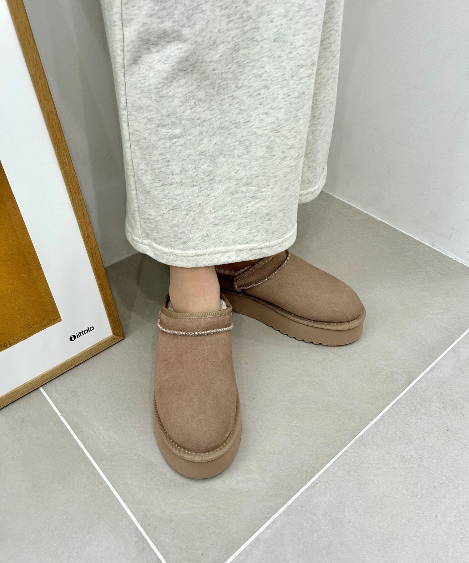 ORiental TRaffic「厚底 ムートン スリッポン シューズ/41320」|ショートブーツ|