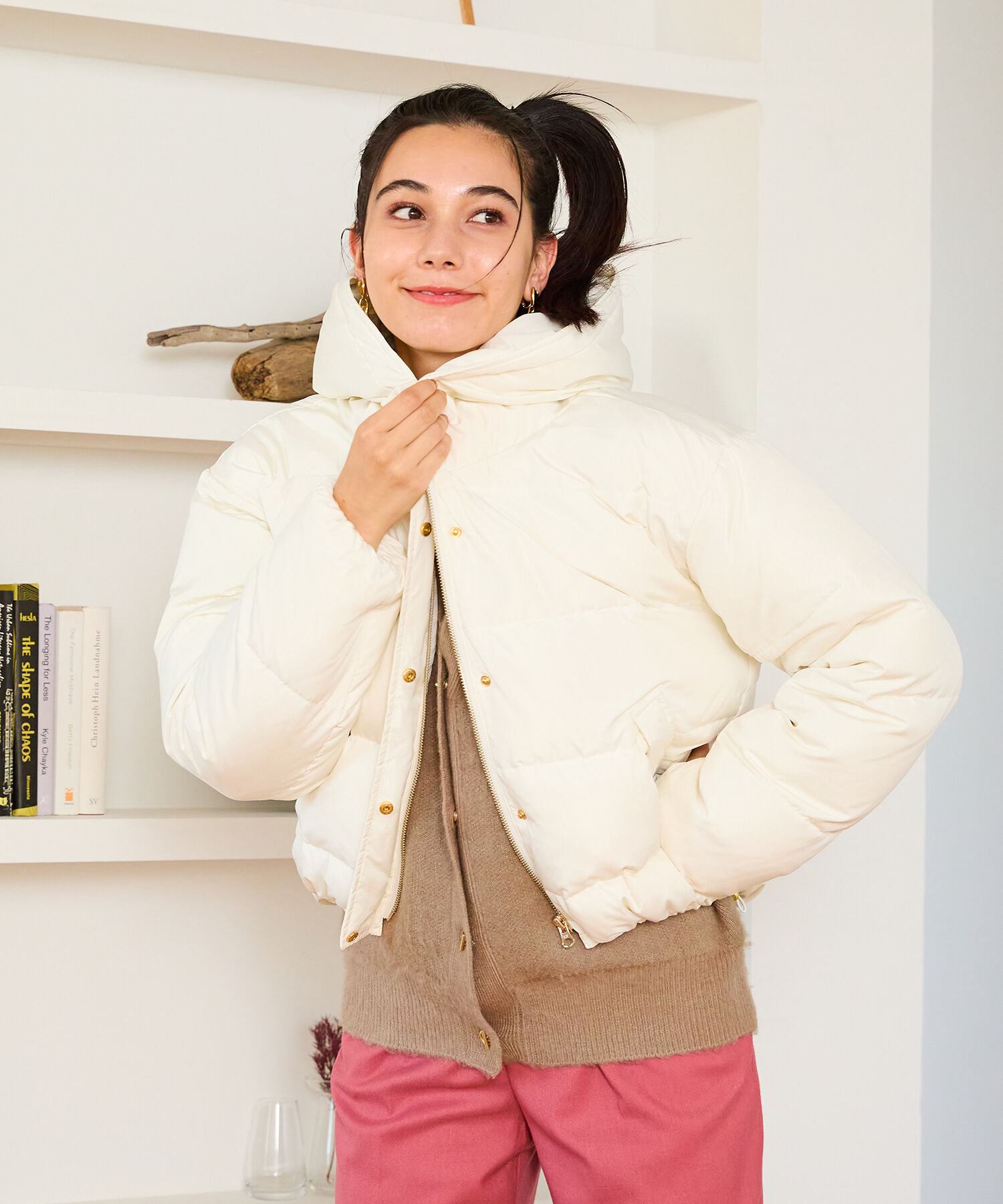 ORiental TRaffic「フーディー ダウン ジャケット /MO43D03」|ダウン|WHITE