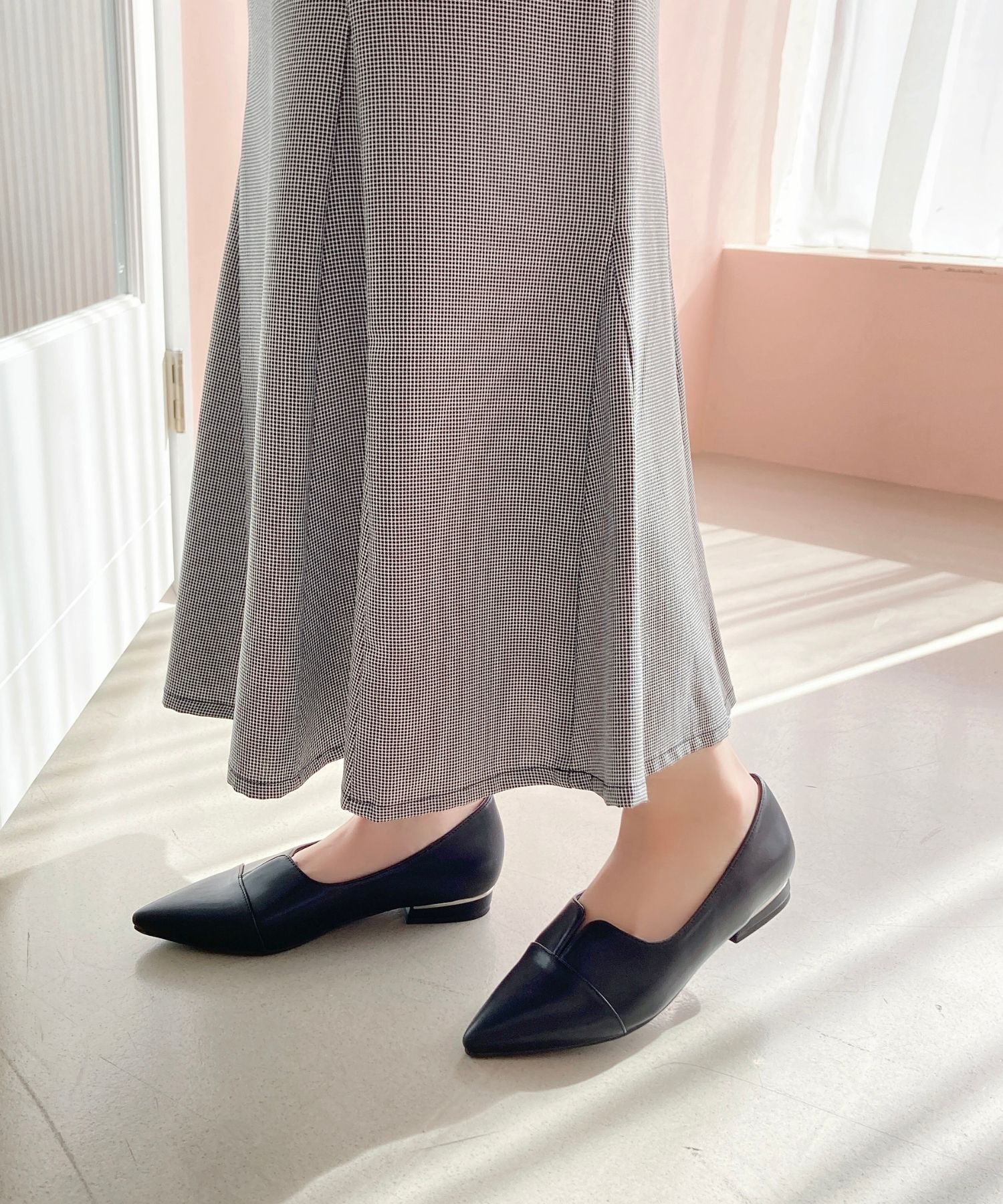 ORiental TRaffic「【WEB限定】メタリックライン フラット パンプス /45303 スリットパンプス 通勤靴」|パンプス|