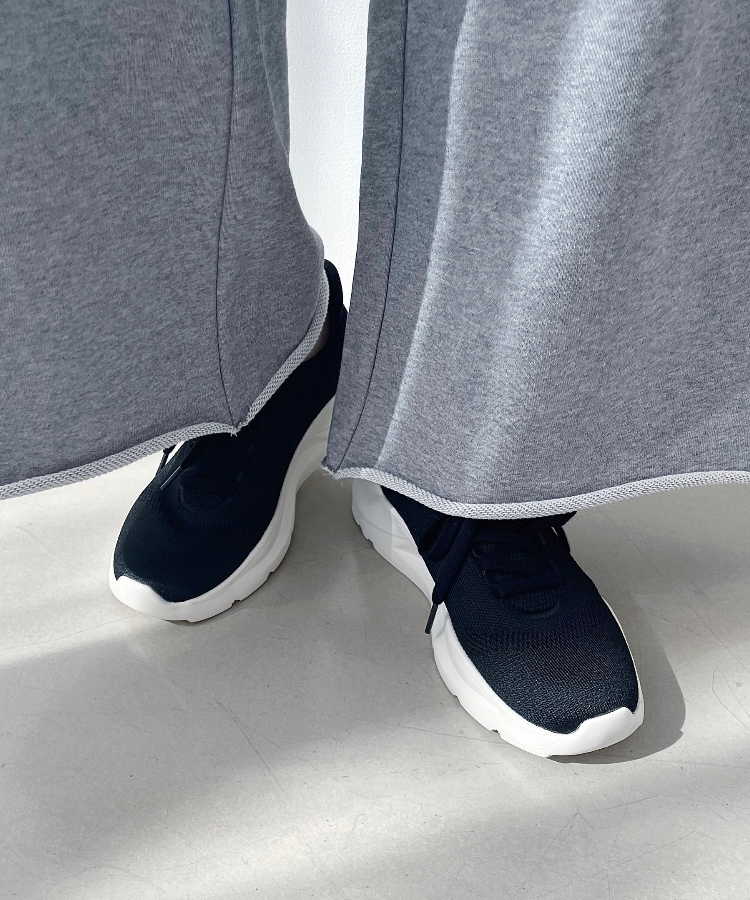 ORiental TRaffic「 【瞬間フィット】 ニットスニーカー /OT3757 軽量 歩きやすい 楽ちん ハンズフリー」|スニーカー|