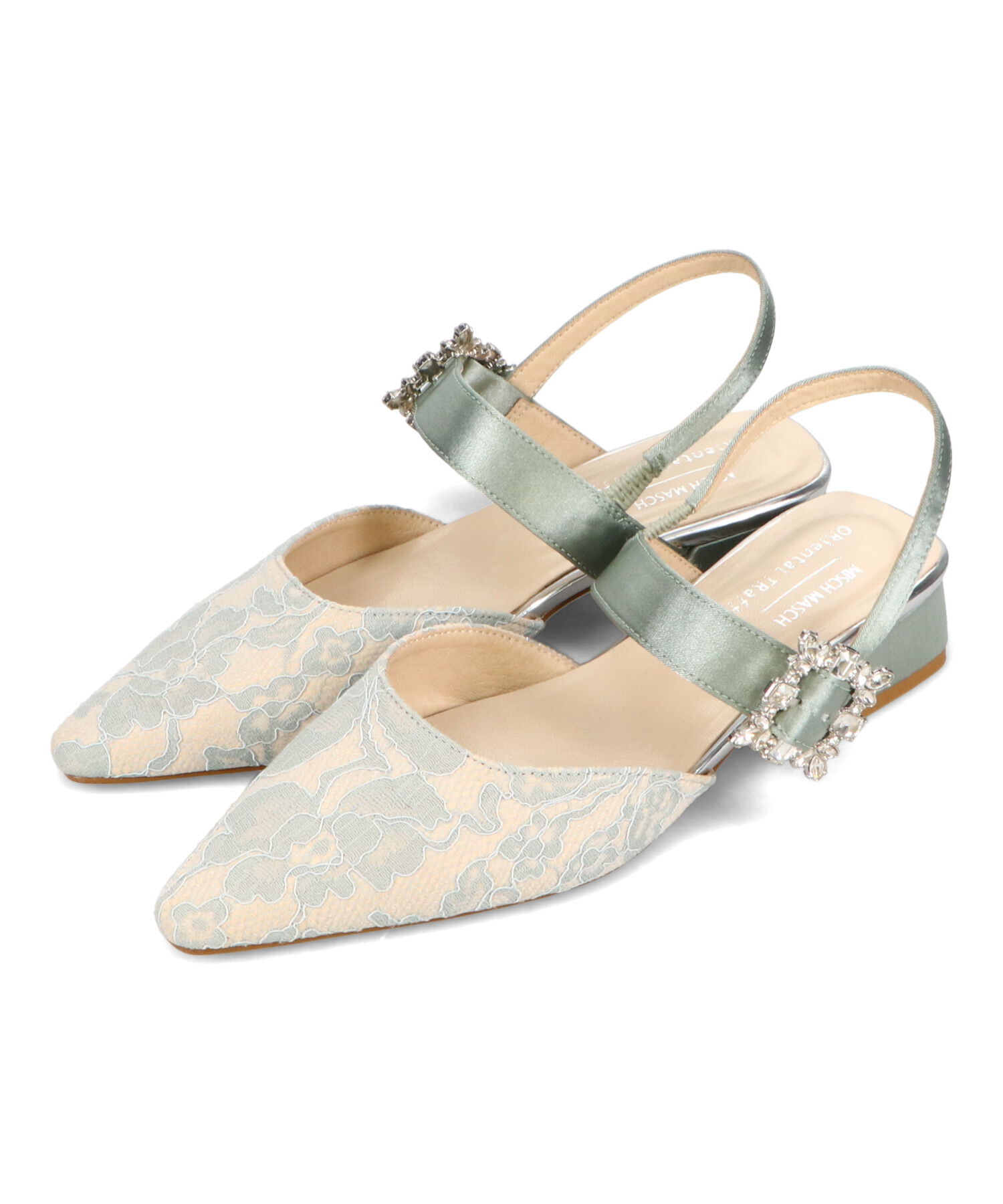 ORiental TRaffic「【オケージョン】ビジューバックストラップローヒールパンプス/MOR111」|パンプス|