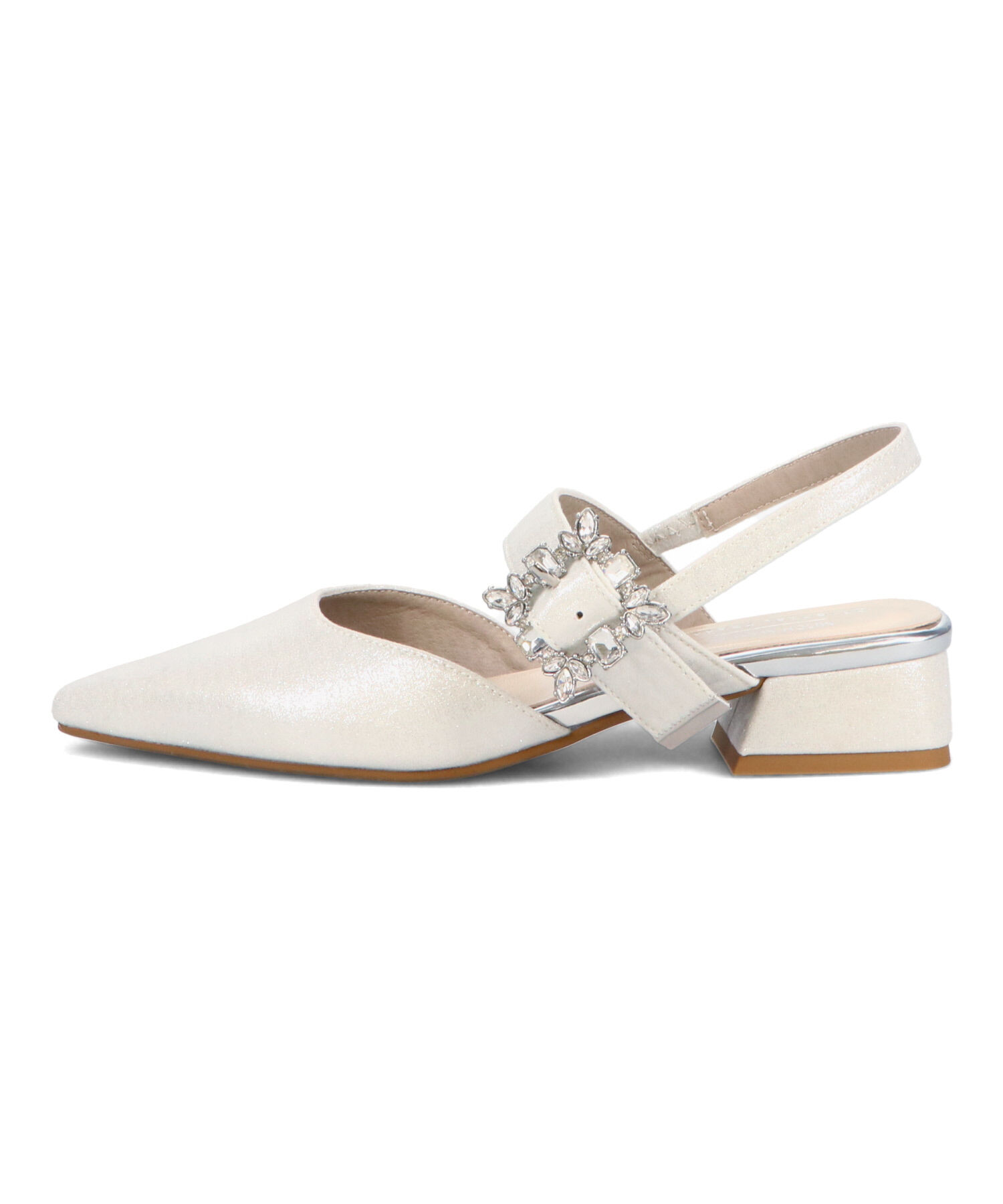 ORiental TRaffic「【オケージョン】ビジューバックストラップローヒールパンプス/MOR111」|パンプス|