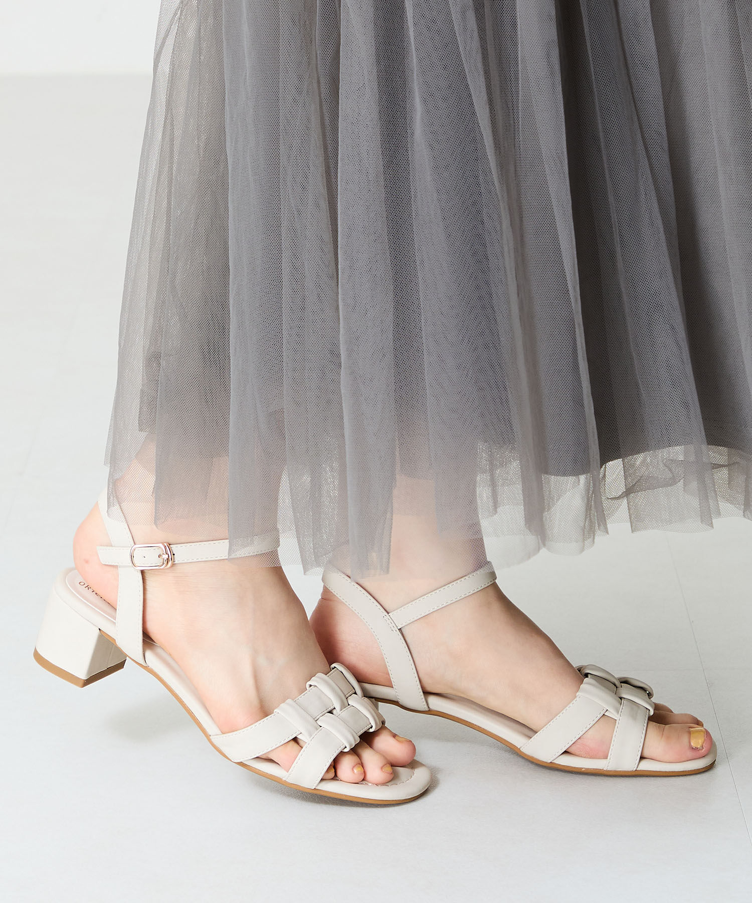 WA Oriental TRaffic「編み込みヒールサンダル/52203 サンダル 人気 トレンド 華奢 ヒール5.2cm」|サンダル|