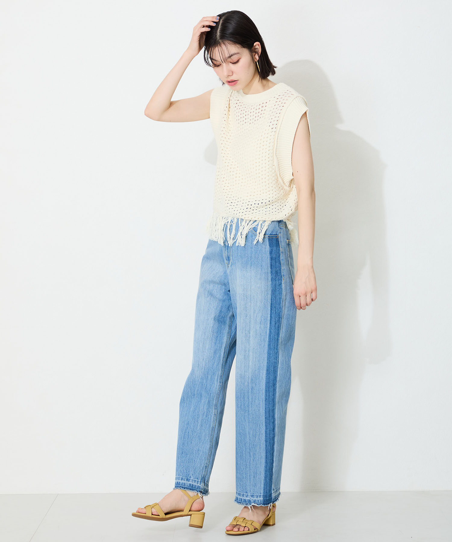 WA Oriental TRaffic「編み込みヒールサンダル/52203 サンダル 人気 トレンド 華奢 ヒール5.2cm」|サンダル|