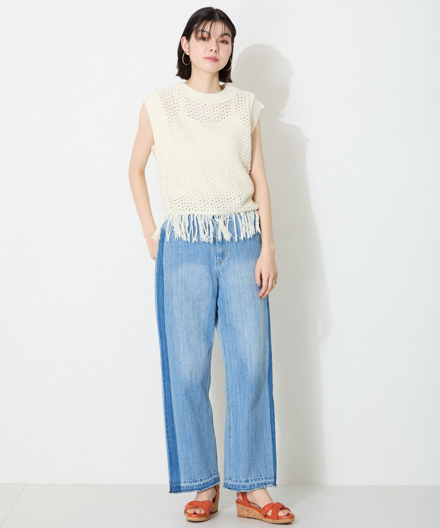 WA Oriental TRaffic「アーモンドトゥクロスウエッジサンダル/52201 サンダル トレンド 人気 クッション」|サンダル|