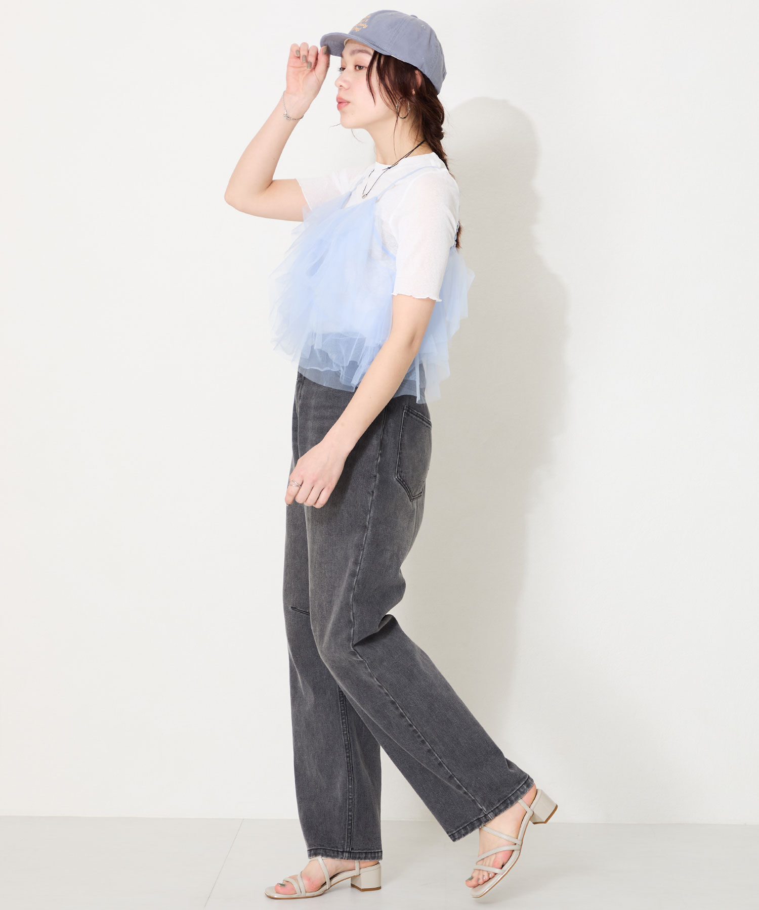 ORiental TRaffic「【WEB限定】ナローストラップメタリックラインサンダル/55202 サンダル トレンド 人気」|サンダル|