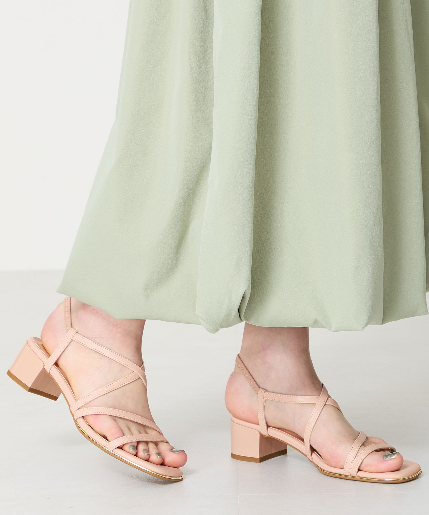 ORiental TRaffic「【WEB限定】ナローストラップメタリックラインサンダル/55202 サンダル トレンド 人気」|サンダル|PINK