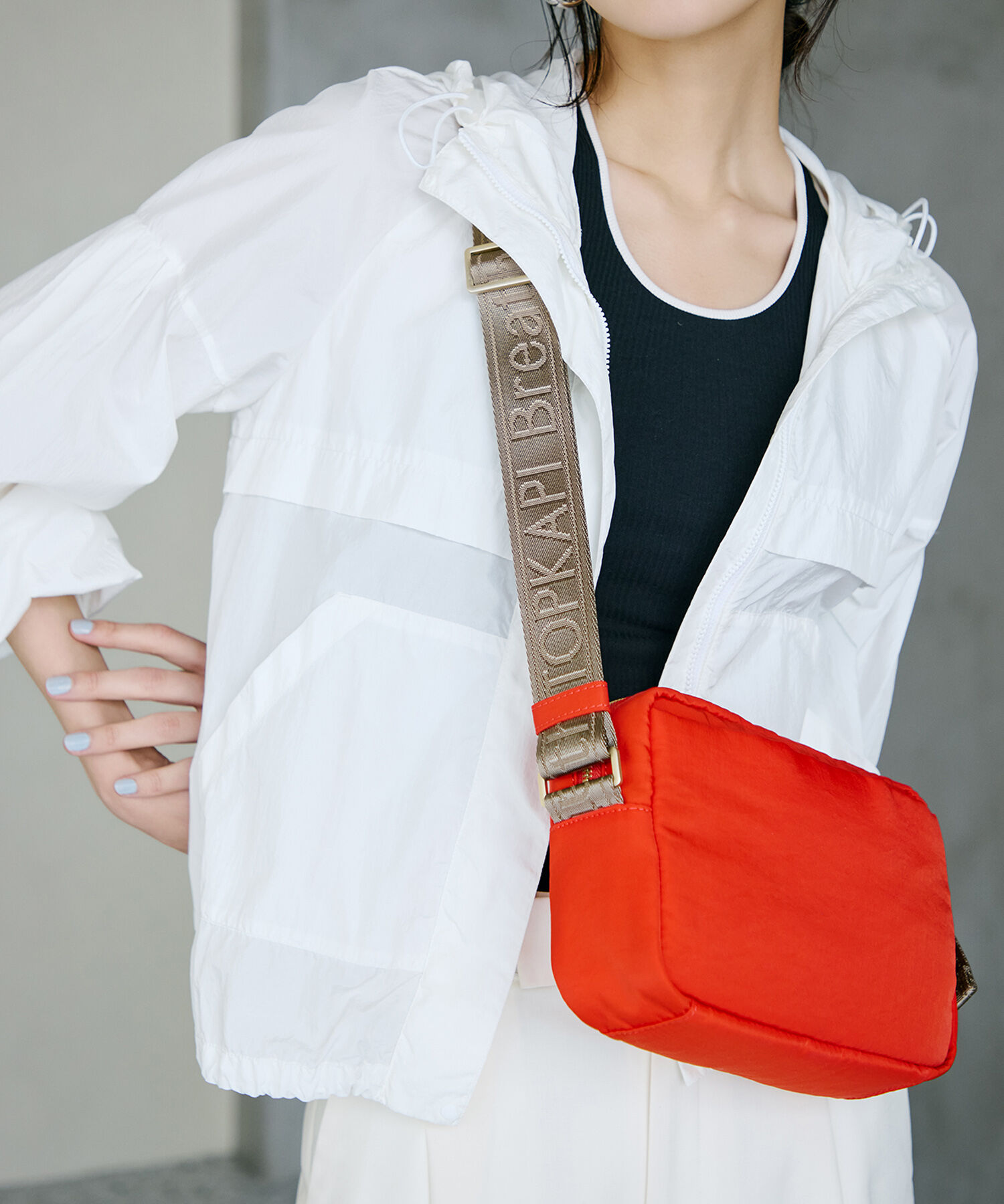 TOPKAPI BREATH「【Breath TOPKAPI】Freely フリーリー ナイロン ロゴテープ  スクエア ショルダーバッグ」|ショルダー・メッセンジャー|