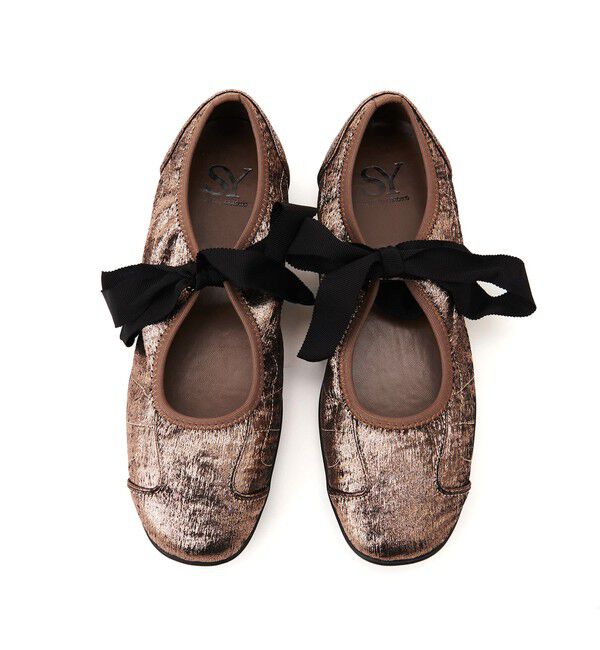 SY UNITED ARROWS「＜SY＞リボンソフト フラット20●&uarr;」|バレエシューズ|GOLD
