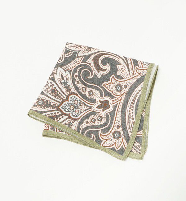 UNITED ARROWS「＜molteni＞ ペイズリー ポケットチーフ」|ハンカチ|DK.GRAY