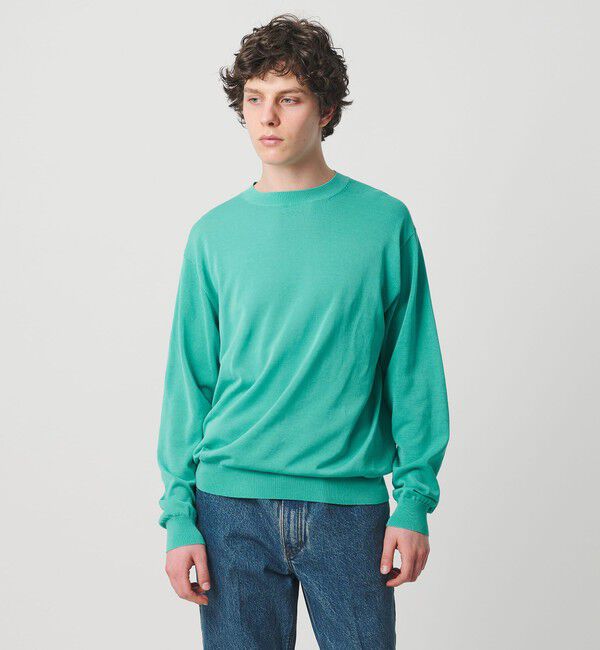 UNITED ARROWS「ハイツイストコットン ハイゲージ クルーネックニット 接触冷感」|ニット・セーター|