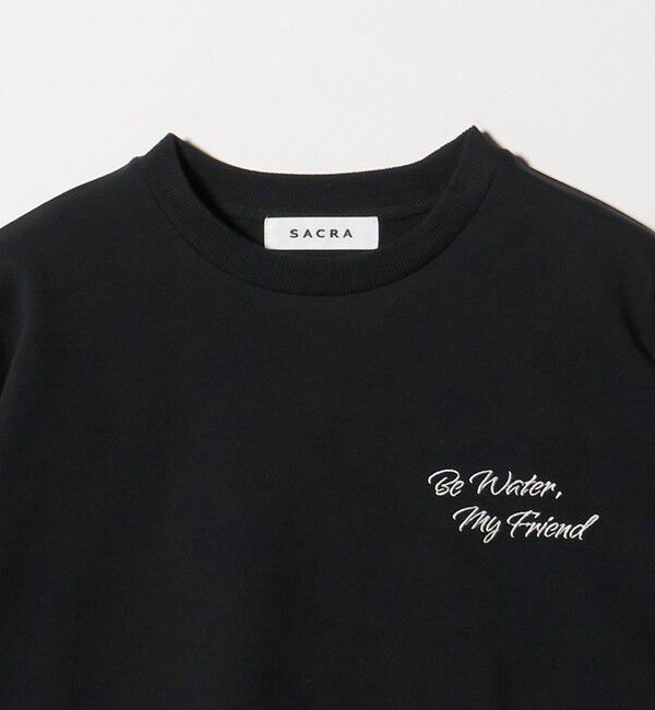 UNITED ARROWS「＜SACRA＞ハーフスリーブ クロップド メッセージ Tシャツ」|Tシャツ・カットソー|