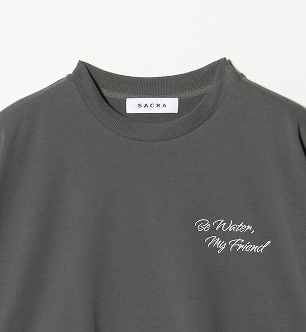 UNITED ARROWS「＜SACRA＞ハーフスリーブ クロップド メッセージ Tシャツ」|Tシャツ・カットソー|