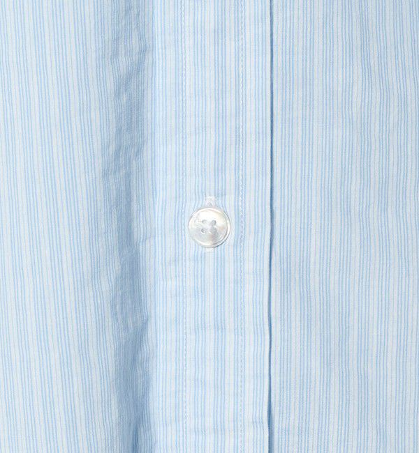 UNITED ARROWS「フェザーポプリン ストライプ バンドカラー シャツ」|シャツ・ブラウス|