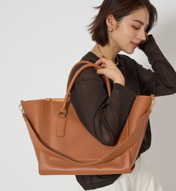 UNITED ARROWS green label relaxing「【WEB限定】トラペーズ ワイドベルト トートバッグ / A4 / 通勤」|トートバッグ|MD.BROWN
