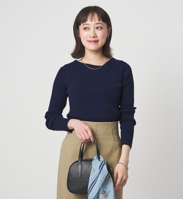 UNITED ARROWS green label relaxing「＜1_OF MINE＞リブ アシンメトリー ネック プルオーバー ニット」|ニット・セーター|