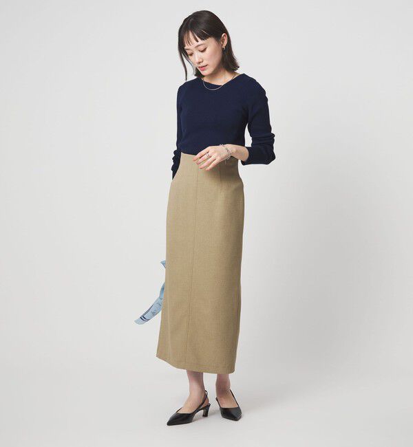 UNITED ARROWS green label relaxing「＜1_OF MINE＞リブ アシンメトリー ネック プルオーバー ニット」|ニット・セーター|