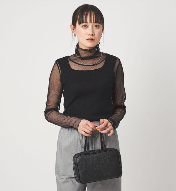 UNITED ARROWS green label relaxing「シアー ドット タートルネック カットソー」|Tシャツ・カットソー|BLACK