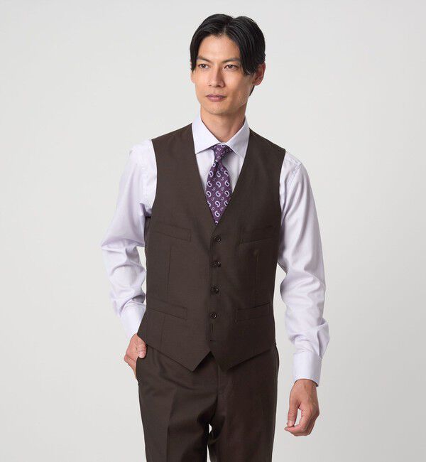 UNITED ARROWS green label relaxing「REDA トロピカル 無地 5B スーツベスト」|スーツ|DK.BROWN