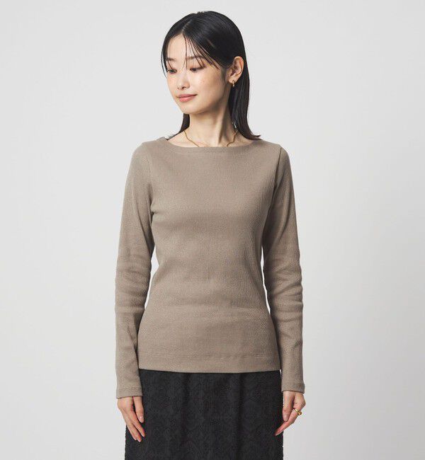 UNITED ARROWS green label relaxing「ラメ リブ ボートネック カットソー」|Tシャツ・カットソー|