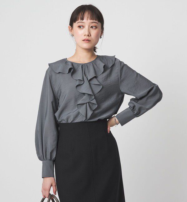 UNITED ARROWS green label relaxing「ラッフル ブラウス」|シャツ・ブラウス|MD.GRAY