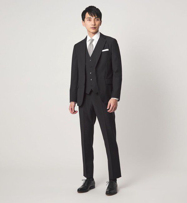 UNITED ARROWS green label relaxing「A+ TWPU トロピカル無地 スリム 5B セットアップ ベスト -ウォッシャブル-」|スーツ|