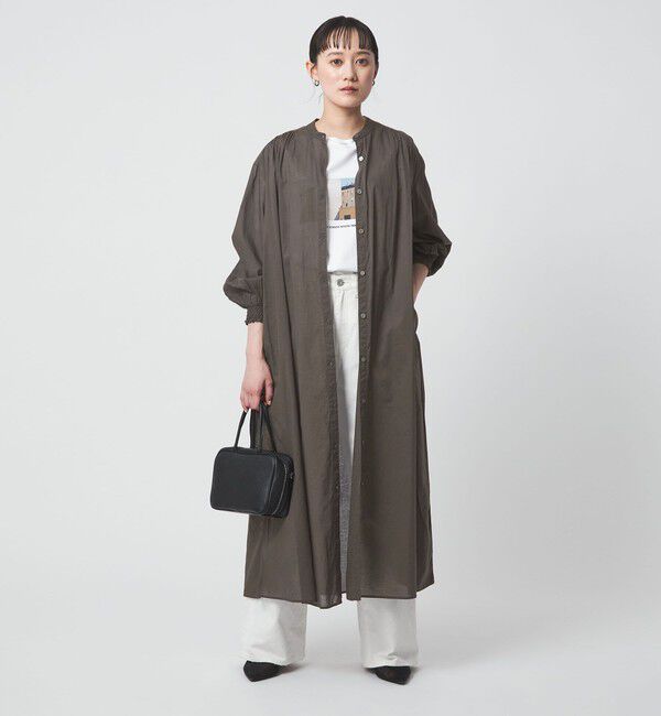 UNITED ARROWS green label relaxing「ギャザー ソリッド シャツワンピース」|ワンピース|