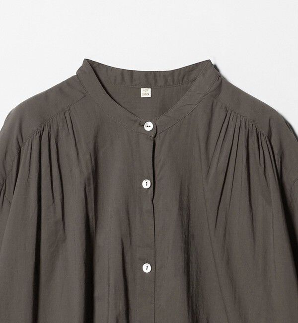 UNITED ARROWS green label relaxing「ギャザー ソリッド シャツワンピース」|ワンピース|