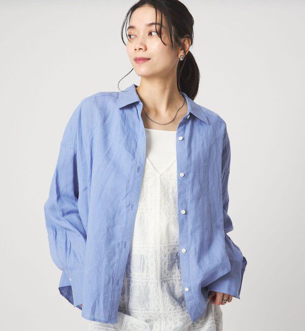 UNITED ARROWS green label relaxing「【結論シリーズ】リネンバランスシャツ［size SHORTあり］」|シャツ・ブラウス|