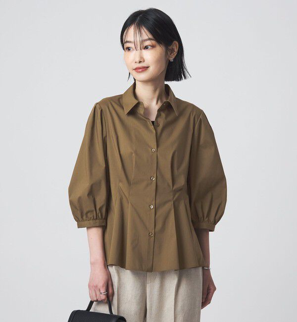 UNITED ARROWS green label relaxing「ウエスト タック フレア シャツ」|シャツ・ブラウス|OLIVE