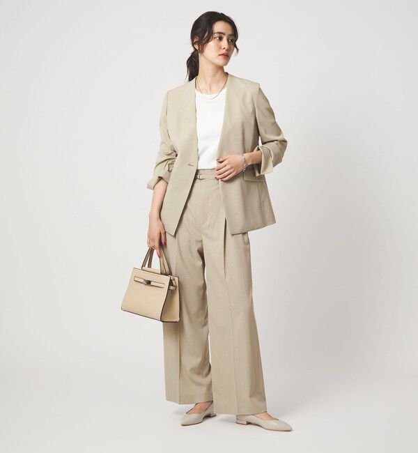 UNITED ARROWS green label relaxing「［size SHORTあり］サラフール ノーラペル ジャケット ストレッチ 接触冷感 UVカット」|ノーカラージャケット|