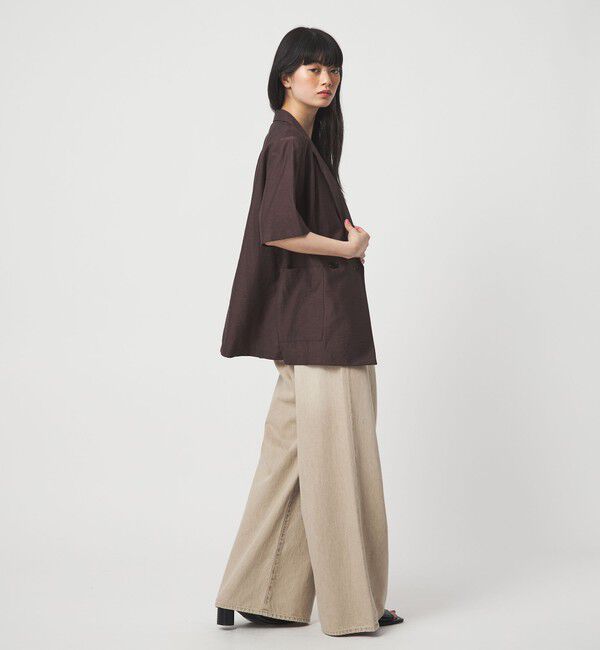 EMMEL REFINES「＜EMMEL REFINES＞EM マーブルローン ショートスリーブ ジャケット」|テーラードジャケット|