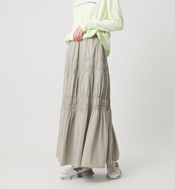 BEAUTY&YOUTH UNITED ARROWS「レーヨンブレンド シャーリング ロングスカート」|スカート|